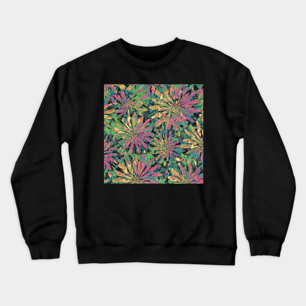 Firework Frizz-balls - Bold and Cool Tie Dye Style - Digitally Illustrated Abstract Flower Pattern for Home Decor, Clothing Fabric, Curtains, Bedding, Pillows, Upholstery, Phone Cases and Stationary Crewneck Sweatshirt by cherdoodles